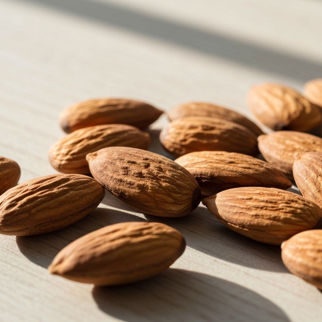 Fresh almonds close-up